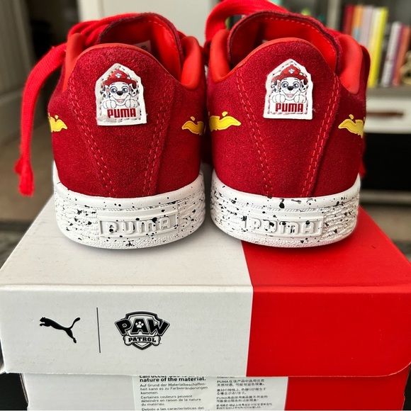 PUMA Paw Patrol Marshall sneakers | kids size 1.5c | red yellow white | suede - Picture 8 of 11